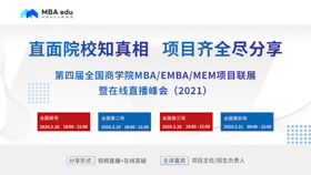 【预告】上海交通大学安泰经管学院EMBA应邀出席第四届MBA项目联展暨在线直播峰会