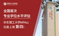 全国首次专业学位水平评估结果揭晓，华理MPAcc位居上海第四！