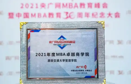 西安交通大学管理学院荣获2021央广网MBA教育峰会多项荣誉
