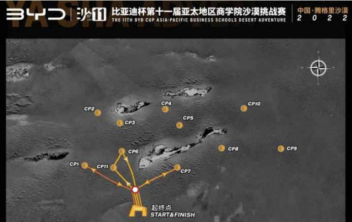 沙11｜比亚迪杯第十一届亚太地区商学院沙漠挑战赛C队赛事路线图