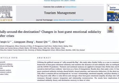 中央民族大学李燕琴教授团队在国际顶级期刊《Tourism Management》发表研究成果