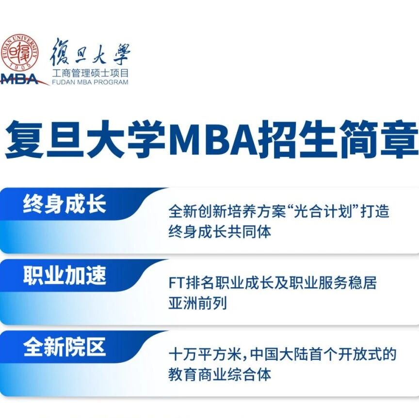 复旦大学MBA项目2027年入学招生简章