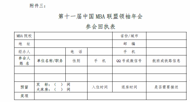 参会回执表